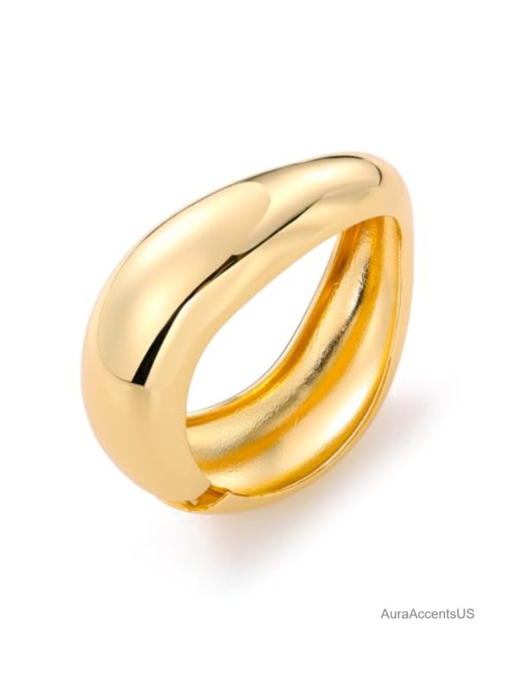 Gold Bangle Bracelets Chunky Cuff Mixed Stackable Women's Jewelry